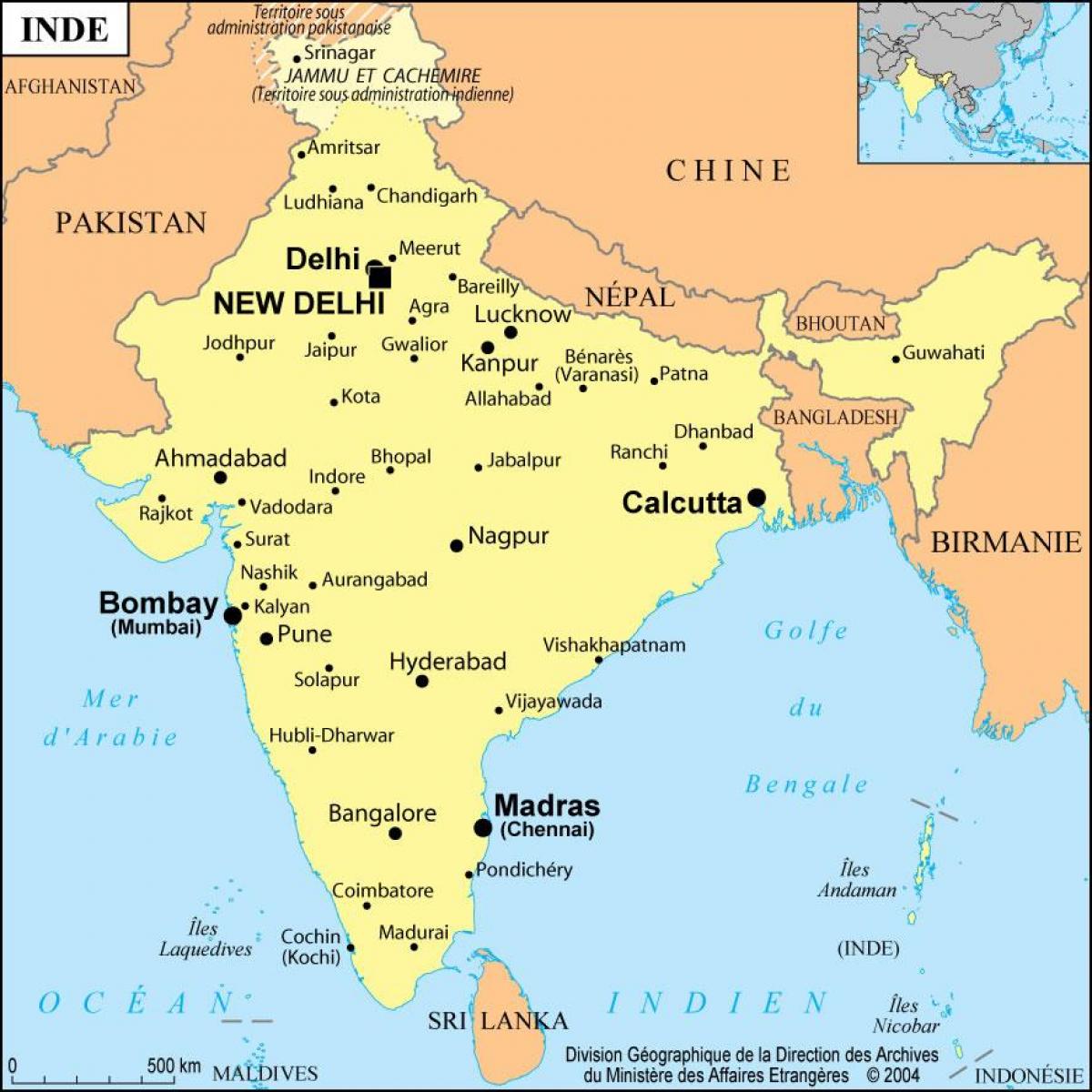 kart av Bombay india