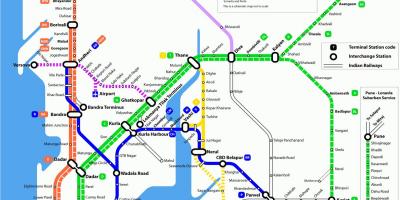 Jernbane kart over Mumbai