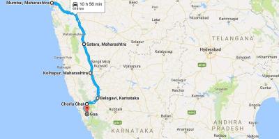 Mumbai til goa veien kart