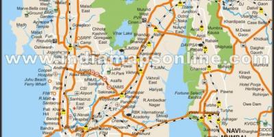 Fysisk kart over Mumbai