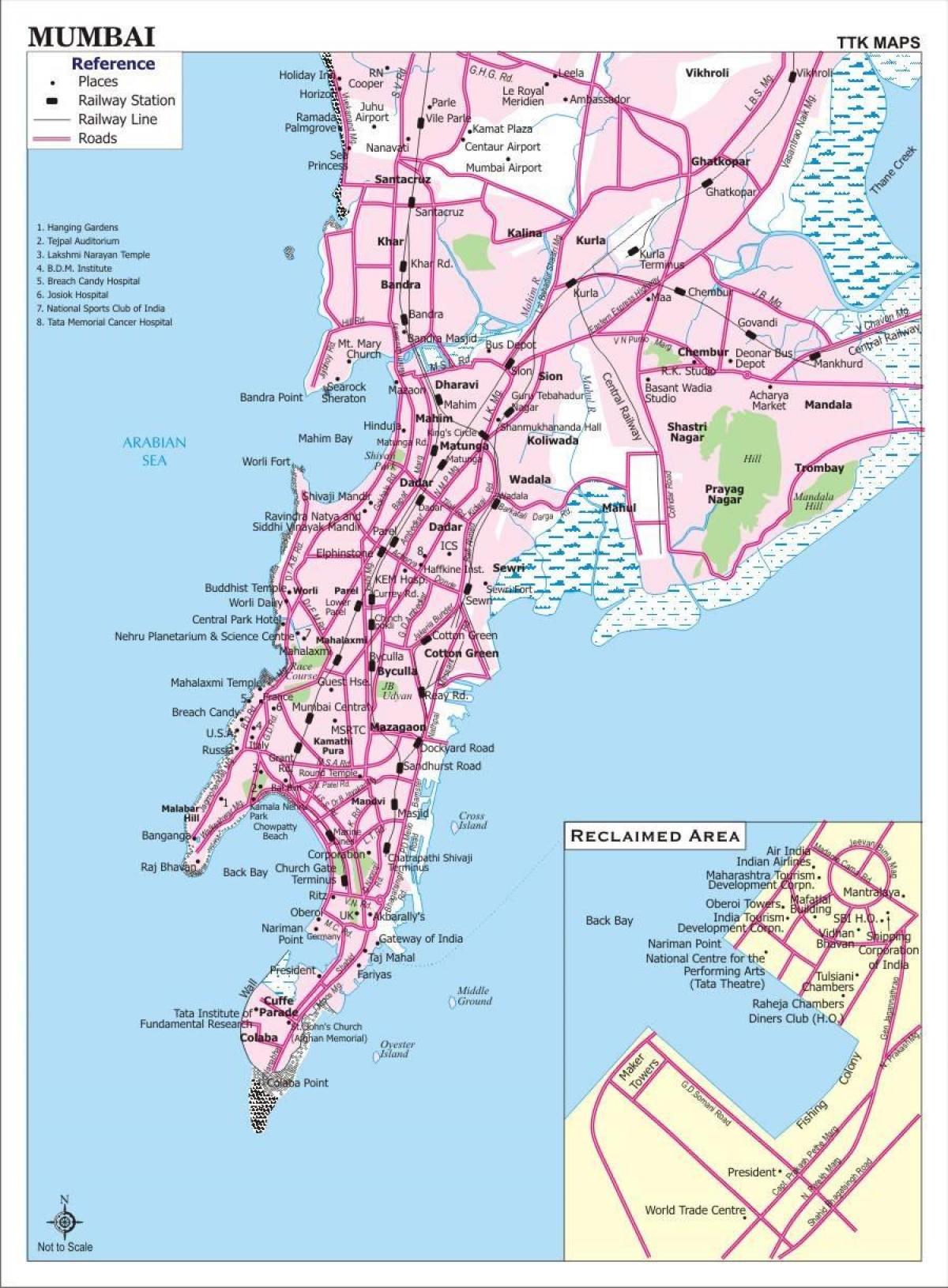 kart av Bombay city
