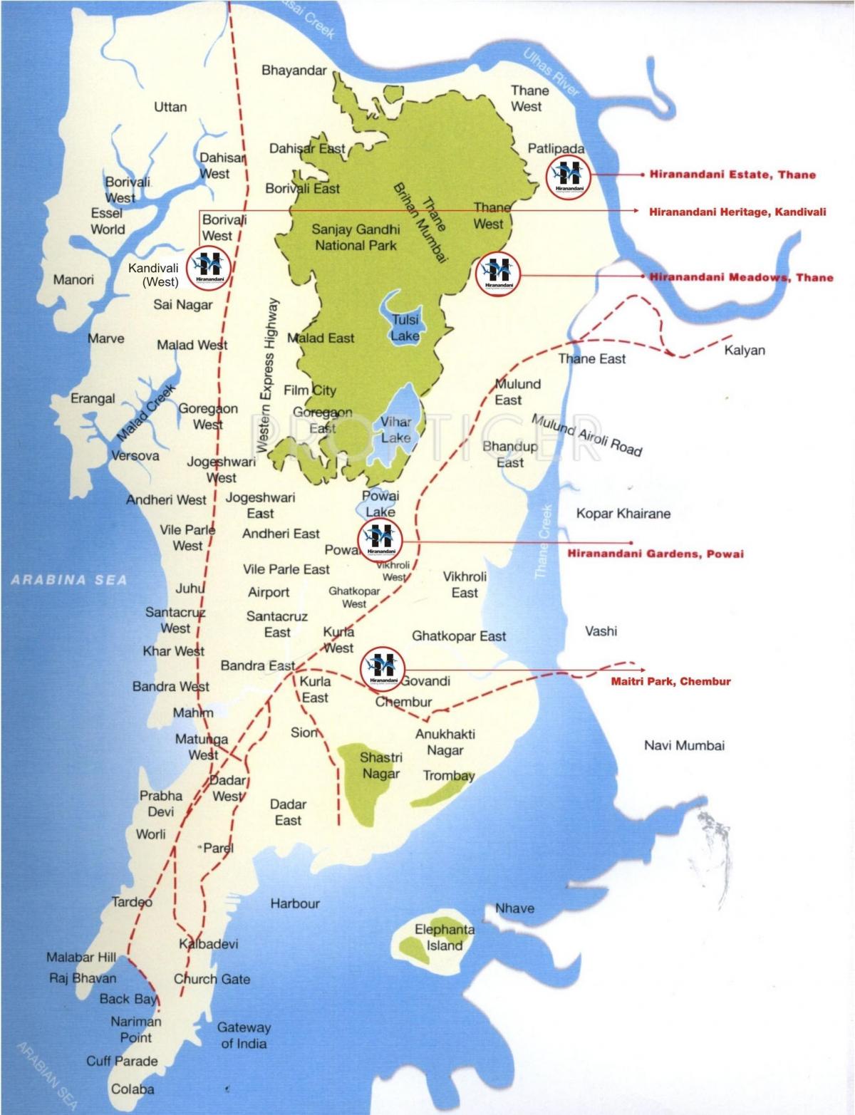 kart over Colaba Mumbai