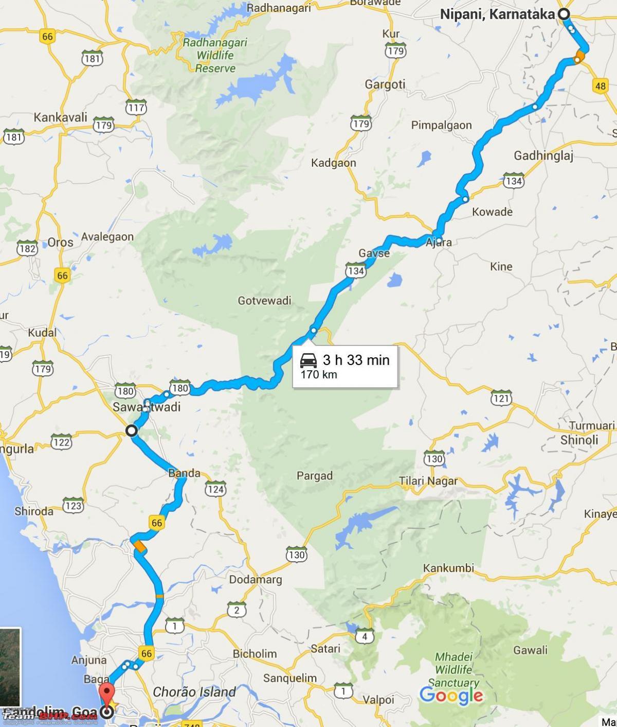 Mumbai til goa highway kart
