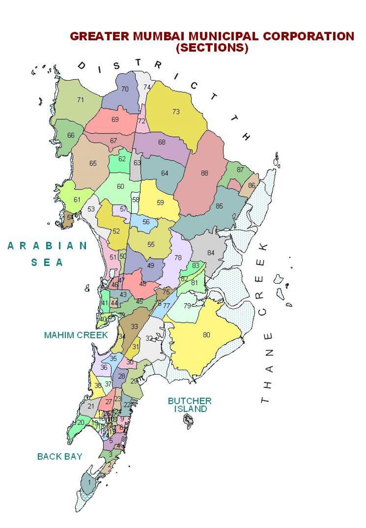 kart av Mumbai-distriktet