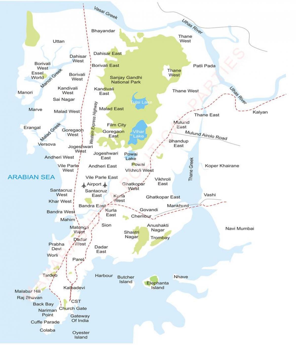 Mumbai forstedene kart