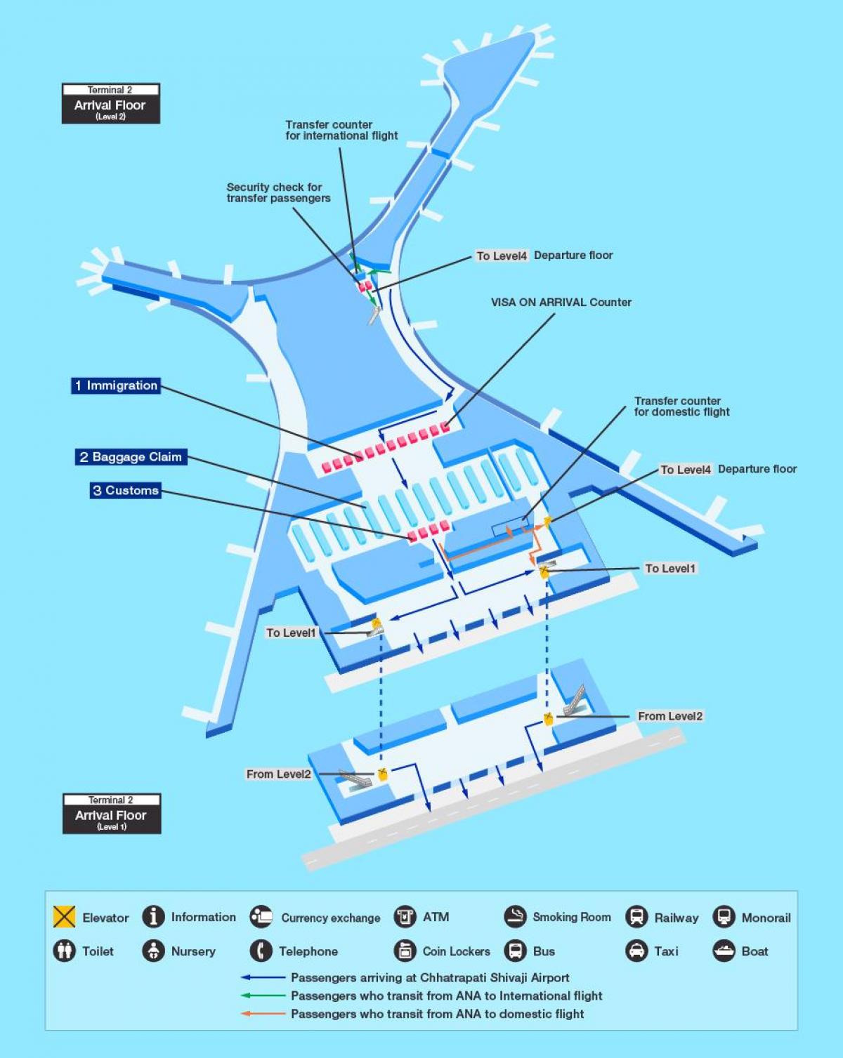 kart av Mumbai international airport