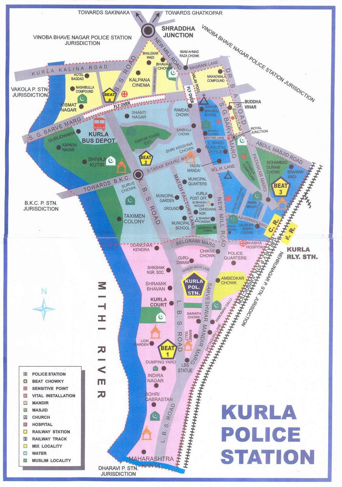 kart av Mumbai Kurla -
