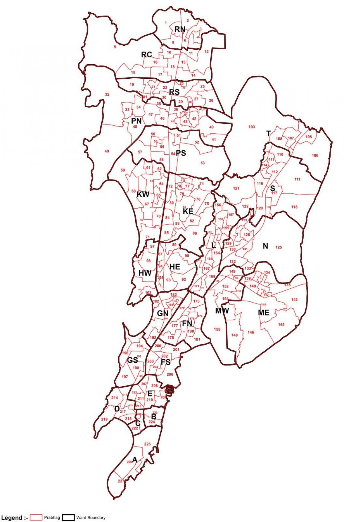 Mumbai kart området klok