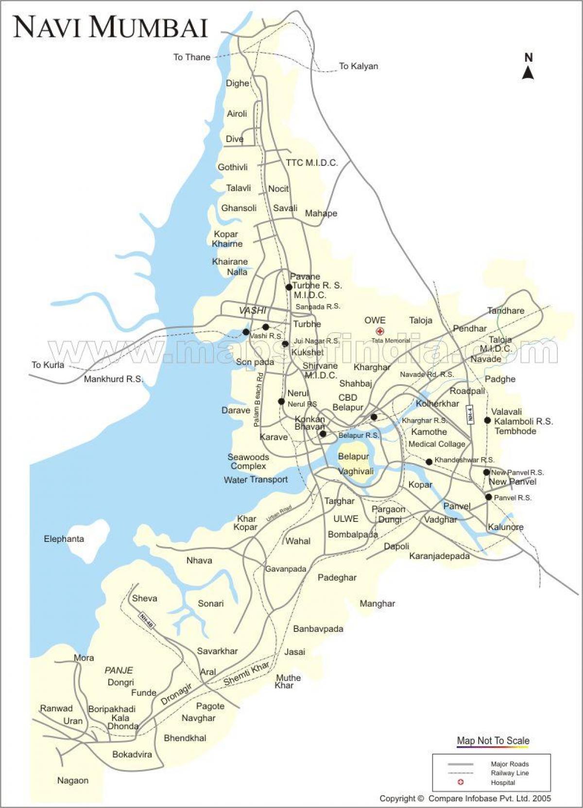 kart av nye Mumbai